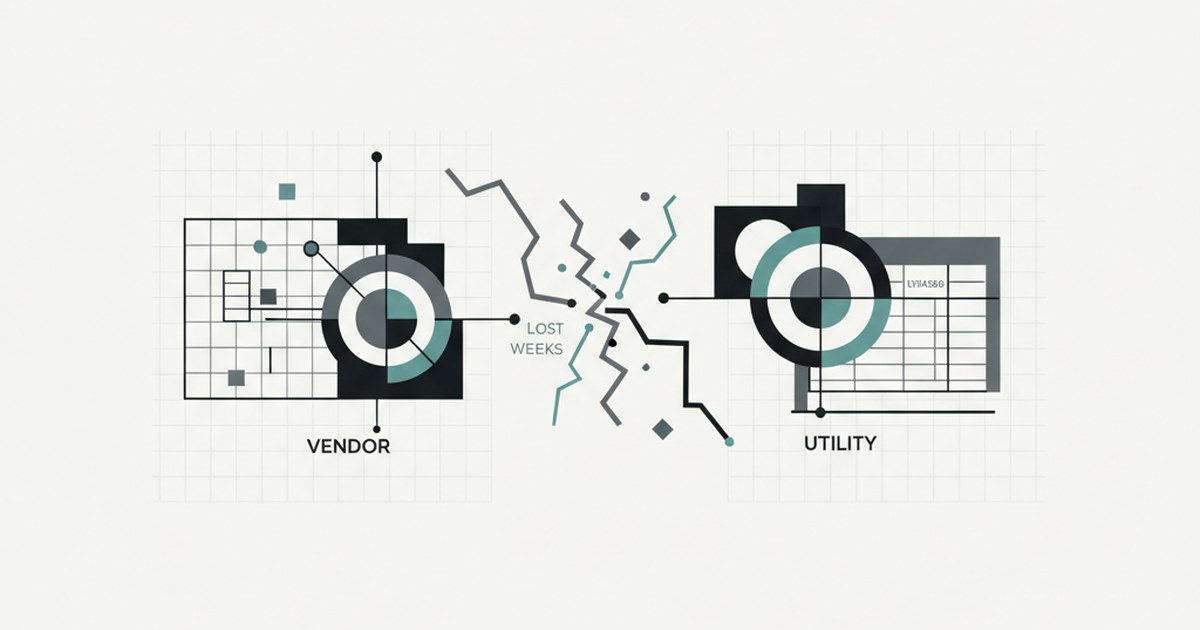 Editorial illustration for: **How Utilities Lose Weeks Reconciling Vendor Line Items**