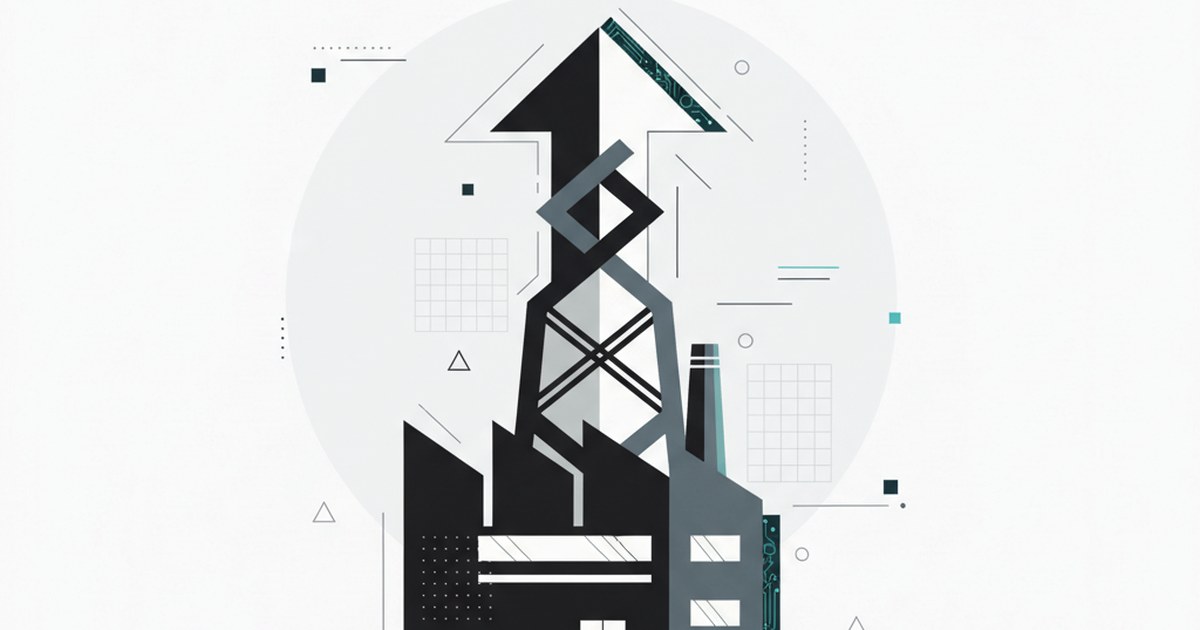 Editorial illustration for: **The Rebirth of Local Manufacturing in a Global Economy**