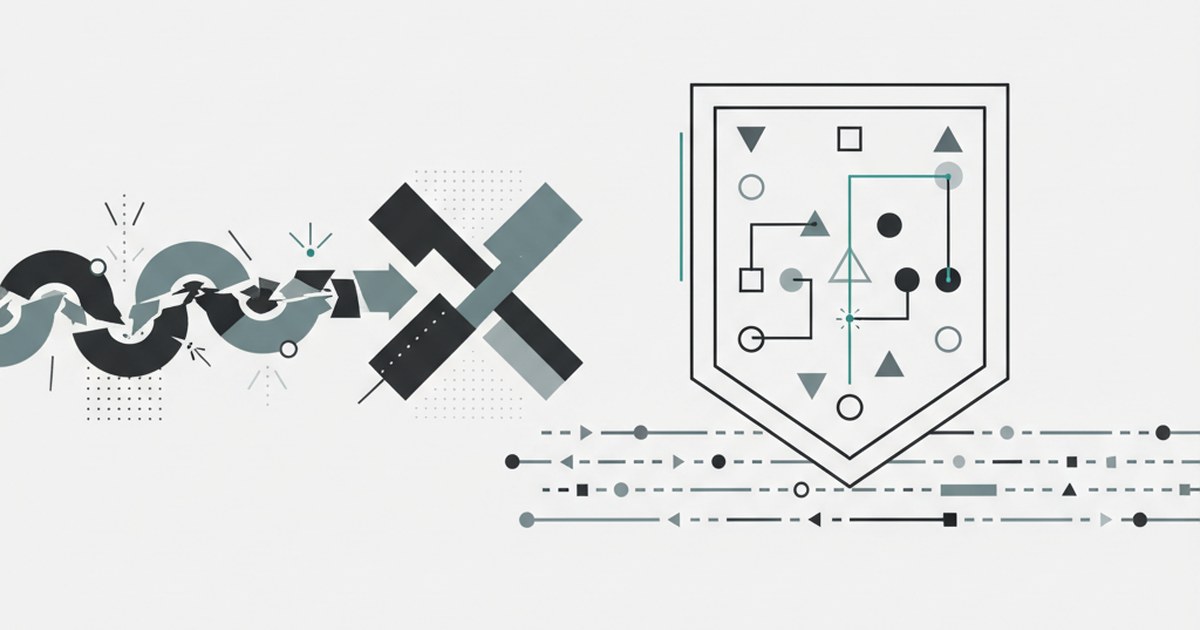 Editorial illustration for: **Moving From Approval Chains to Intelligent Guardrails**