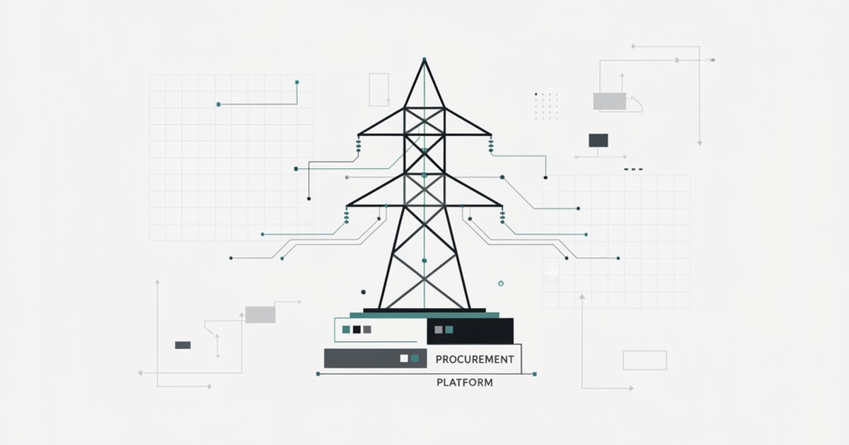 Editorial illustration for: **Digital Transformation in Utility Procurement**