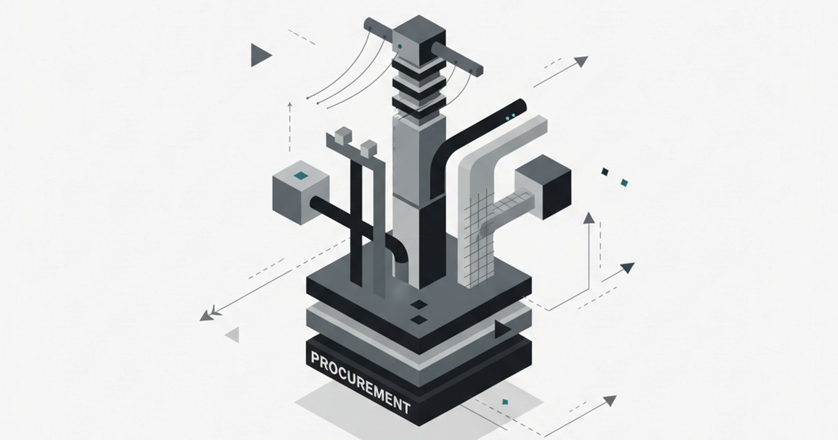Editorial illustration for: **The Procurement Layer in Utility Capital Programs**