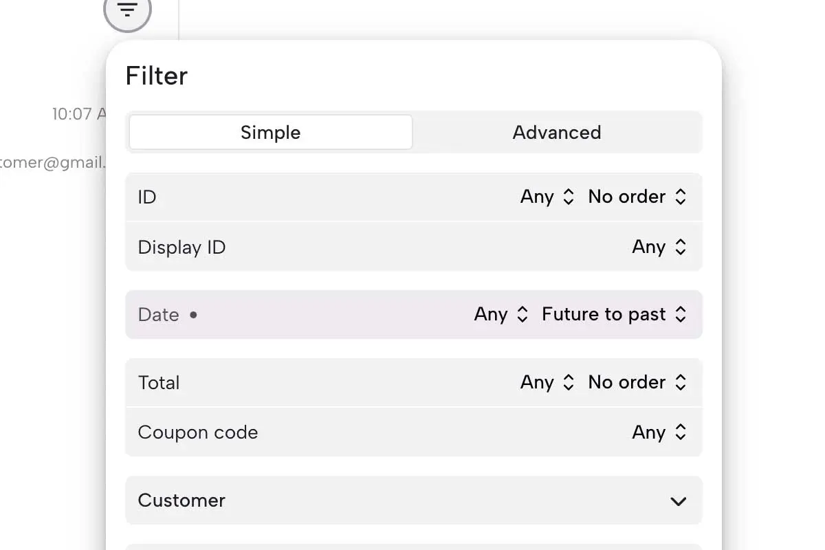 Foxy Admin Filters UI