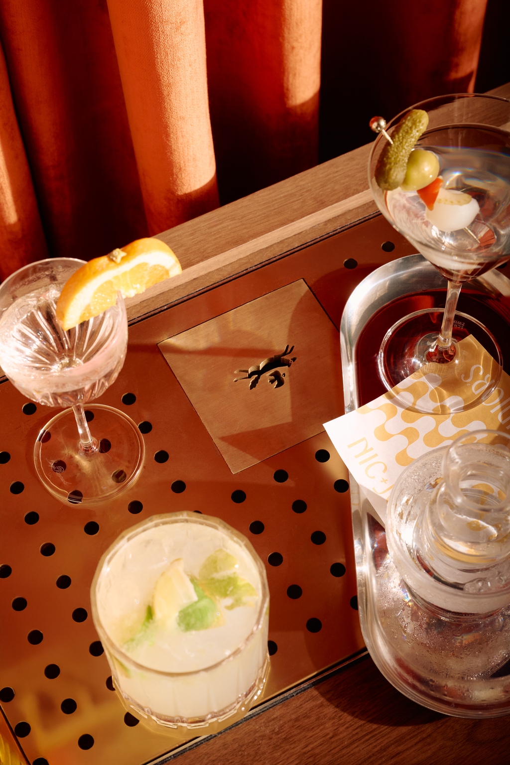 nic & juniors bar cart drinks