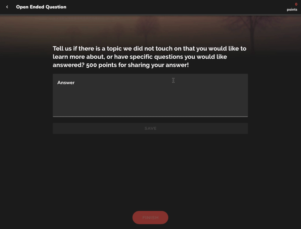 Open Ended Questions