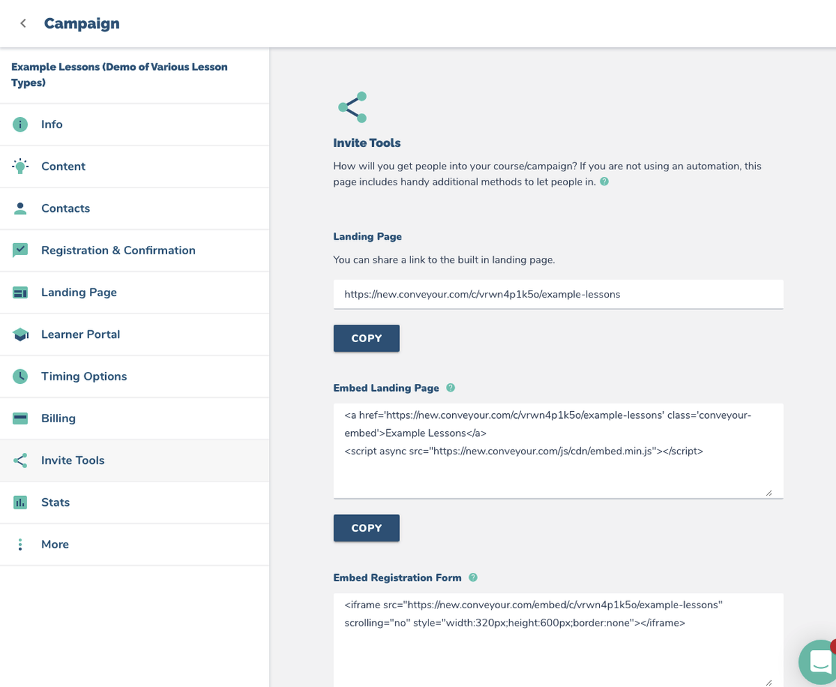 Campaign Embed Methods