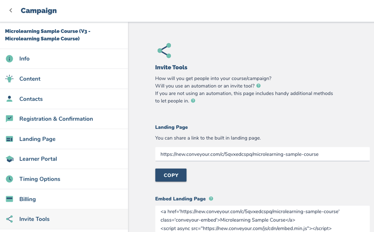 Invite Tools: Adding People to Your Course or Campaign