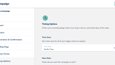 Timing Options for Campaigns