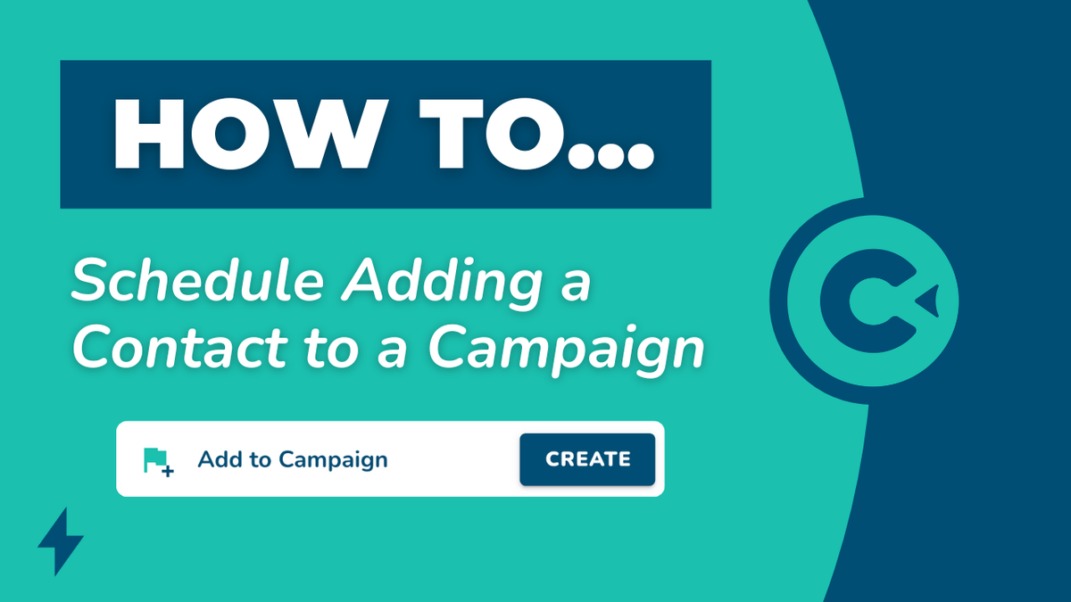 How to Schedule Adding Contacts to Campaigns