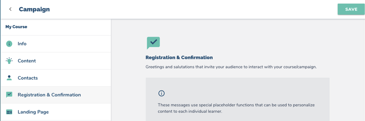 Registration & Confirmations