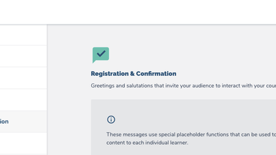 Registration & Confirmations