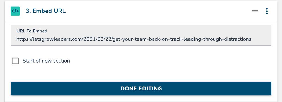 Embeds: Releasing Content to Learners from Embedded URLs 