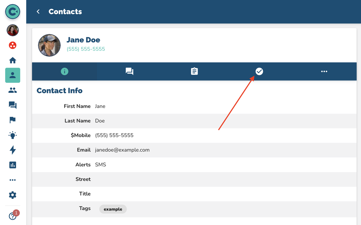 Tasks Assigned to Contacts