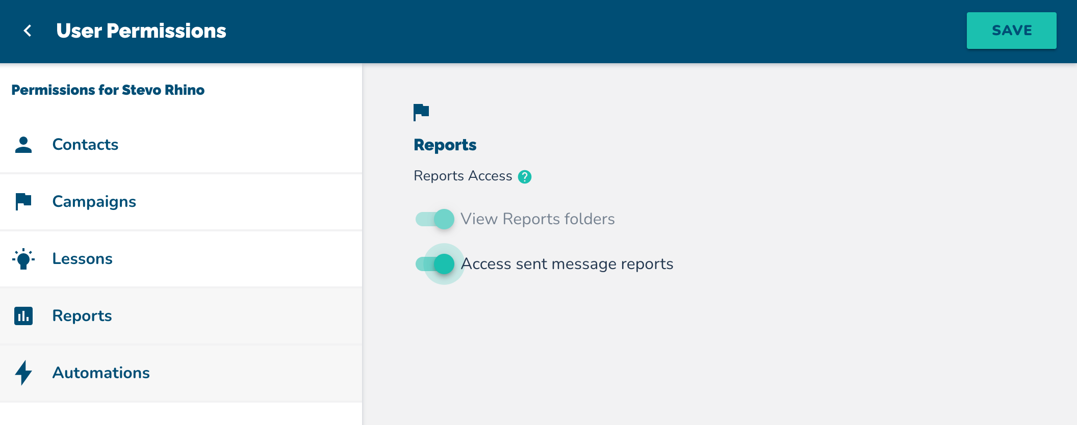 Turning on sent message reports in ConveYour.