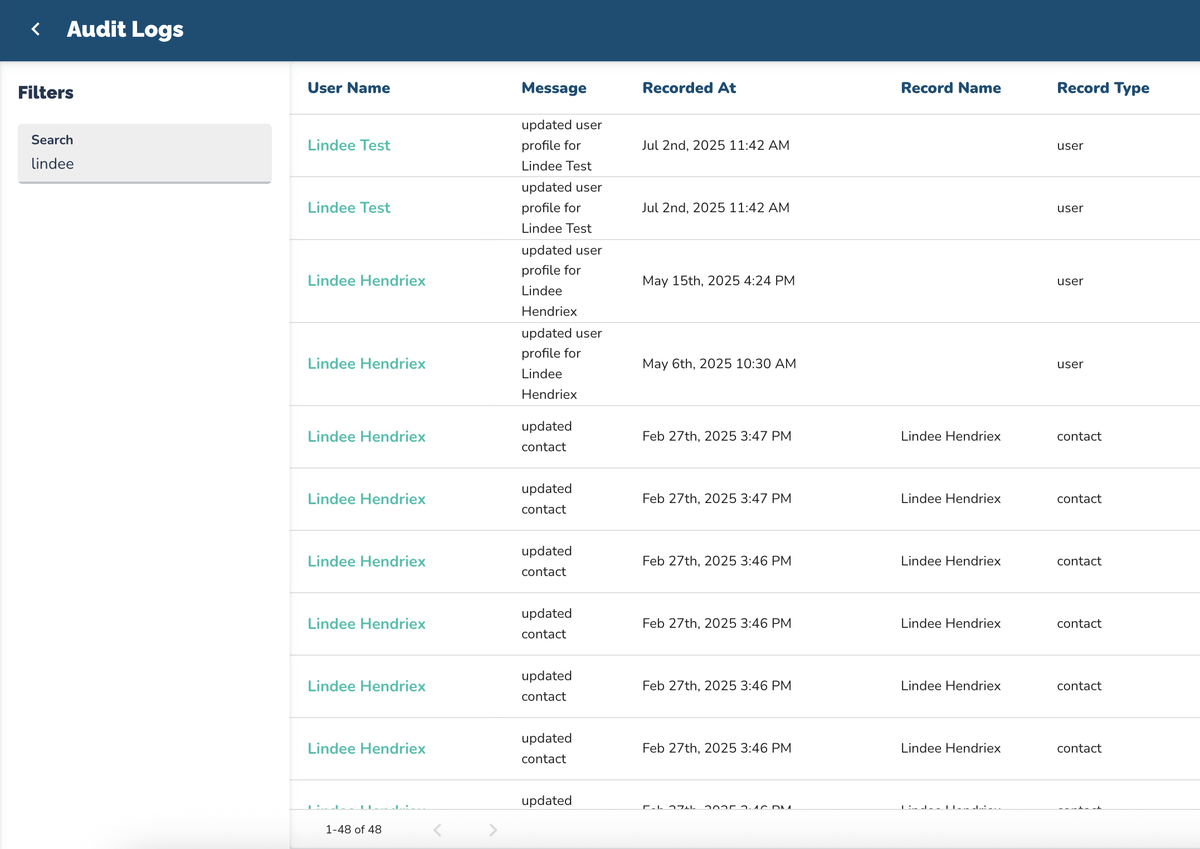 Audit Log Report