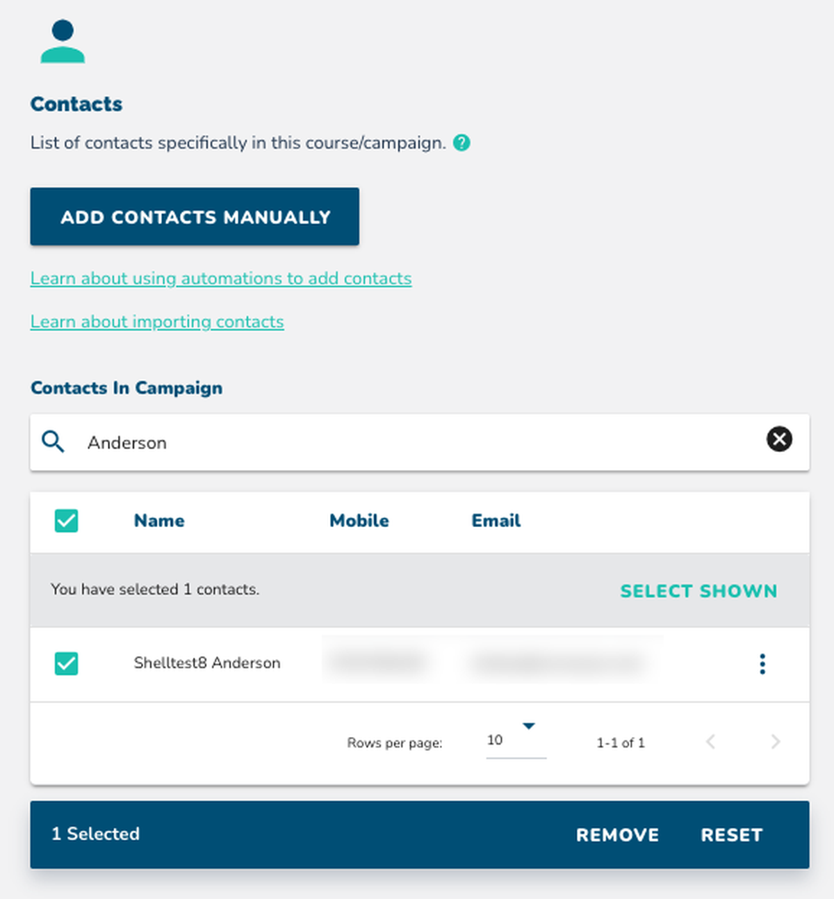 Remove Group of Contacts from a Campaign
