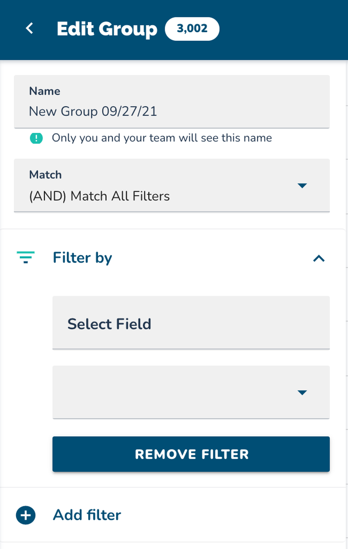 Group Creation, Filtering and Setup
