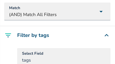 Filtering filters to only those tagged as "warm" in ConveYour.