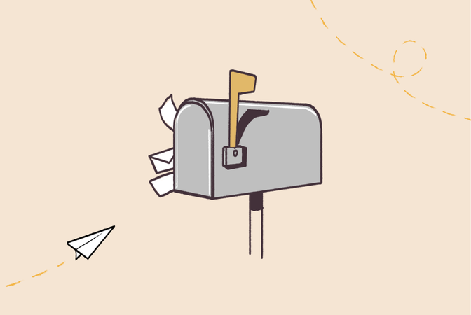 Mail box with served documents