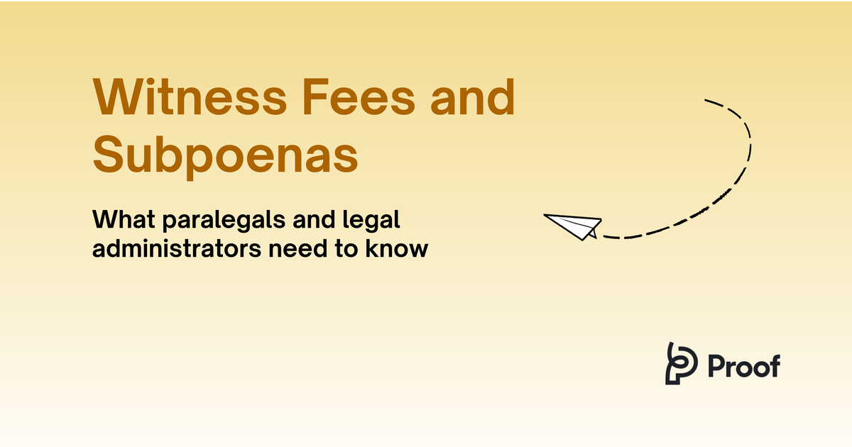 Witness Fees and Subpoenas