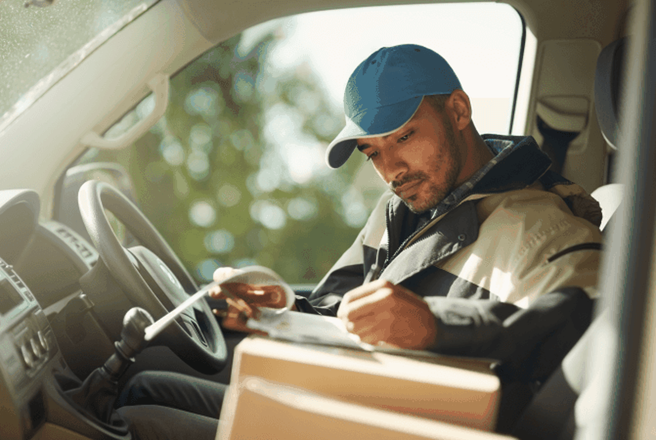 Process server delivering legal papers