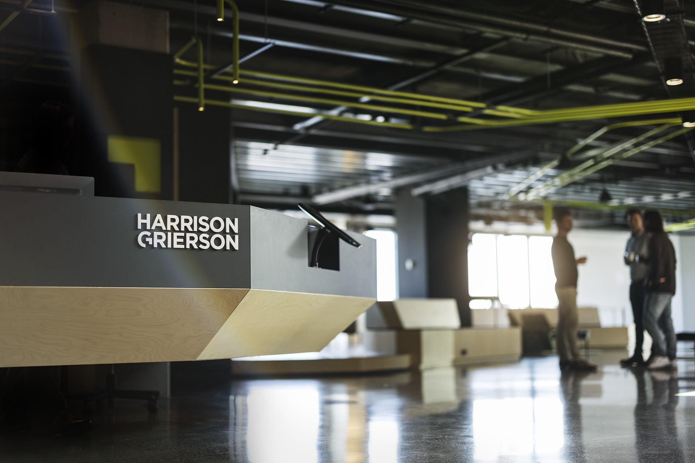 Harrison Grierson’s modern office reception desk.