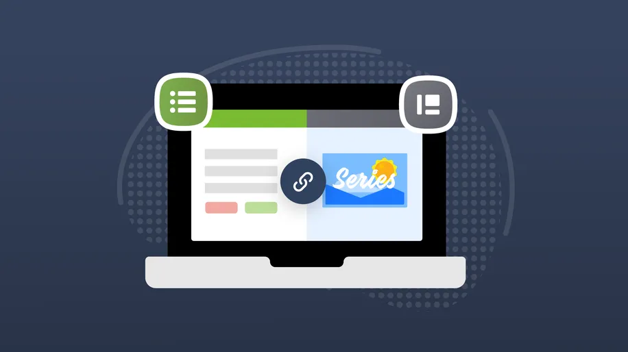 An open laptop displaying the Services and Publishing logos on the other side with an image of the beach and a sun.