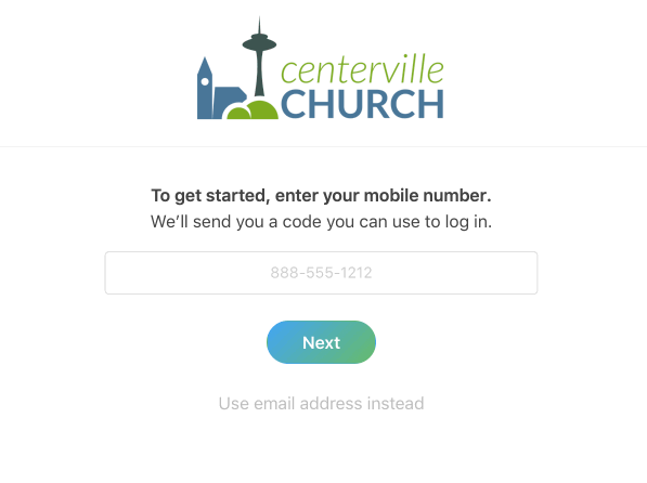 A login screen with a text box to enter a phone number and a green login button.