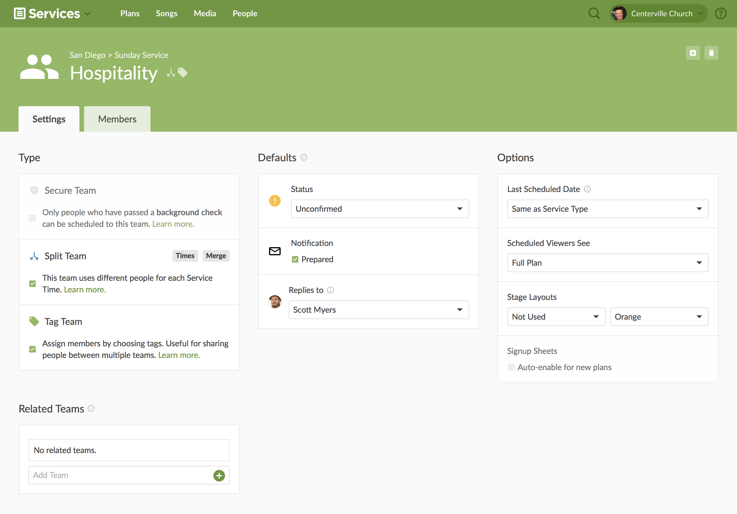 null A list of people serving as greeters at door #1 sorted by first and last name, and preferences.