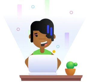 Girl using planning center software