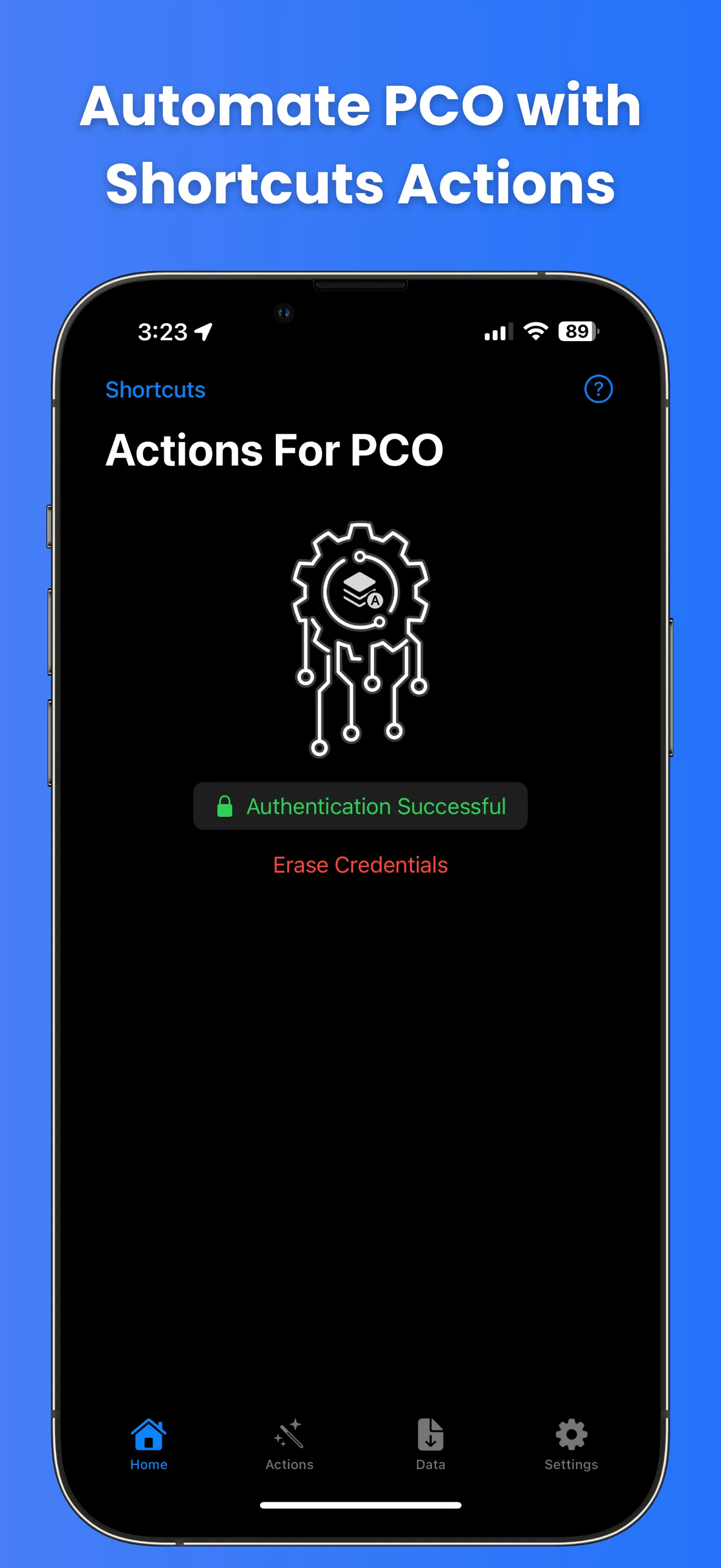 Actions for PCO integration screenshot 1