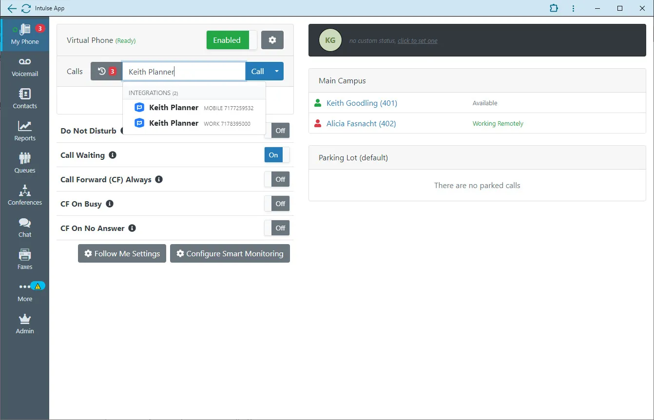 Intulse integration screenshot 1