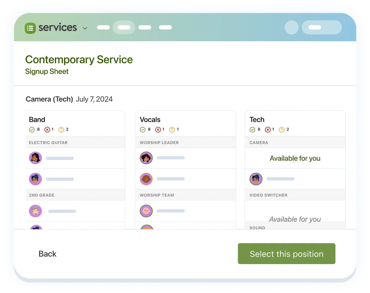 Enable signup sheets