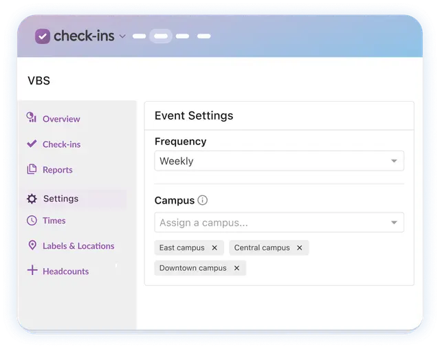 Multicampus check-ins