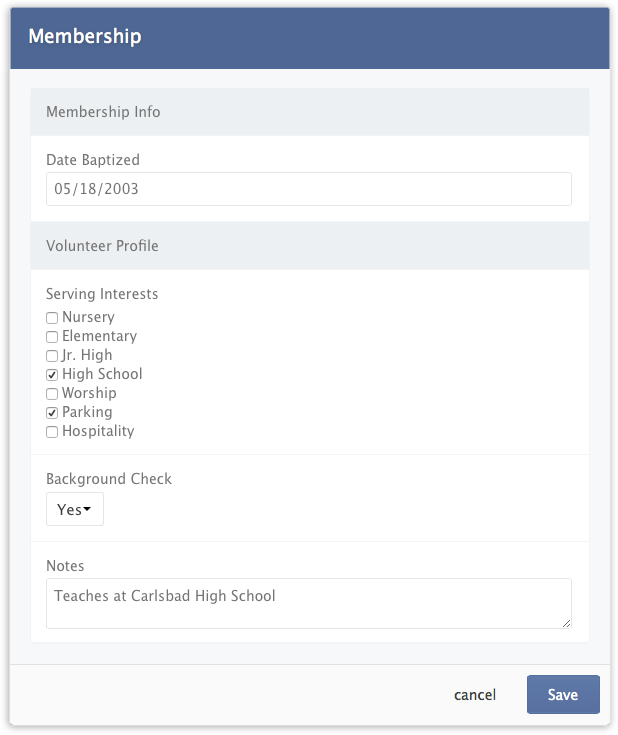 null Custom fields menu option with checkboxes and drop-downs.