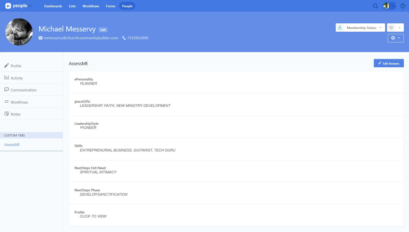 Assess Me integration screenshot 2