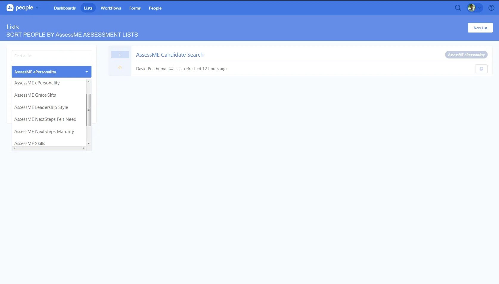 Assess Me integration screenshot 1
