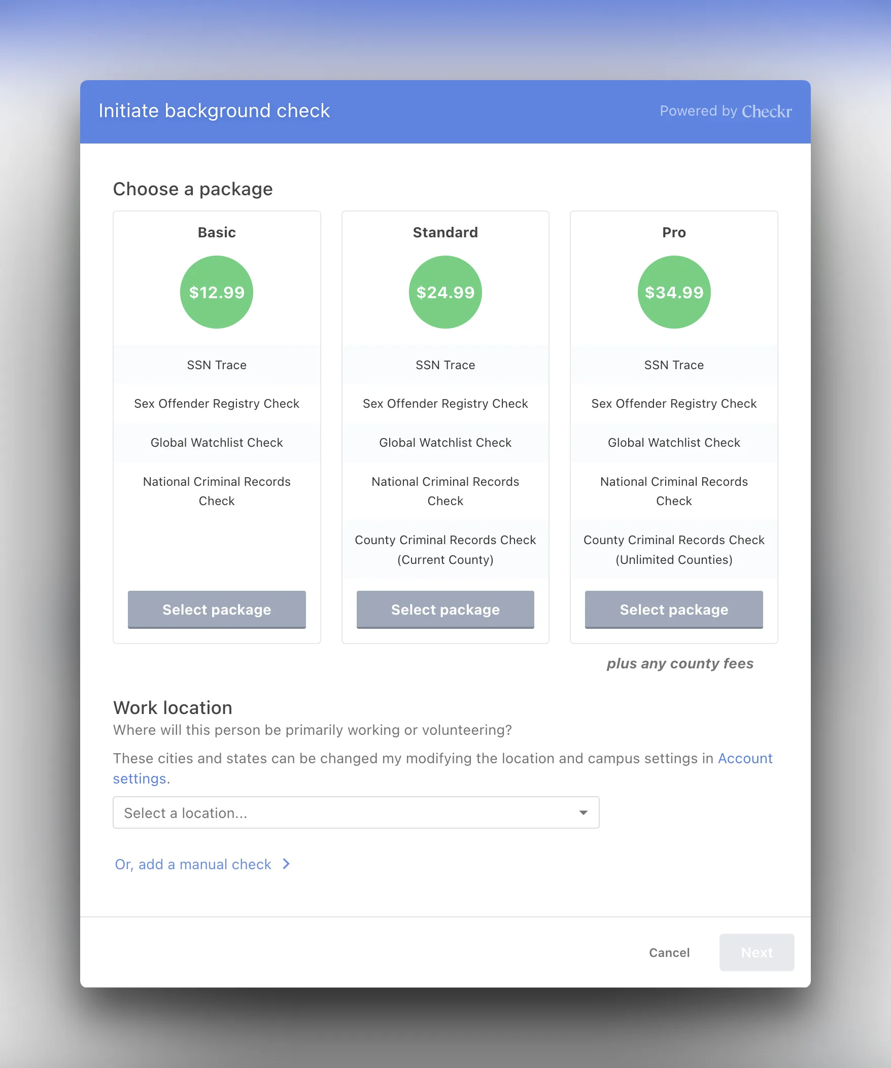 Checkr integration screenshot 1