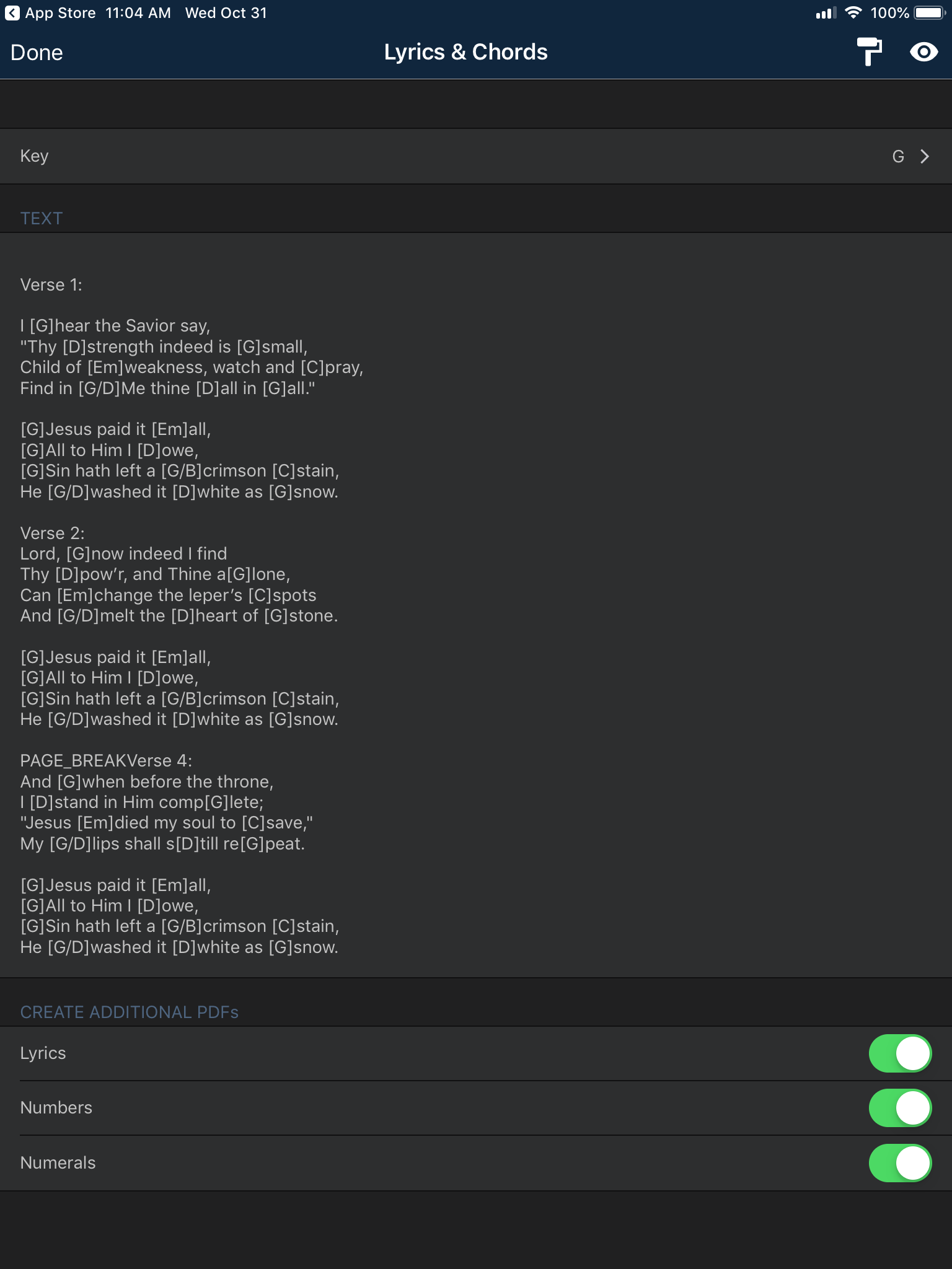 Chord Chart Editor