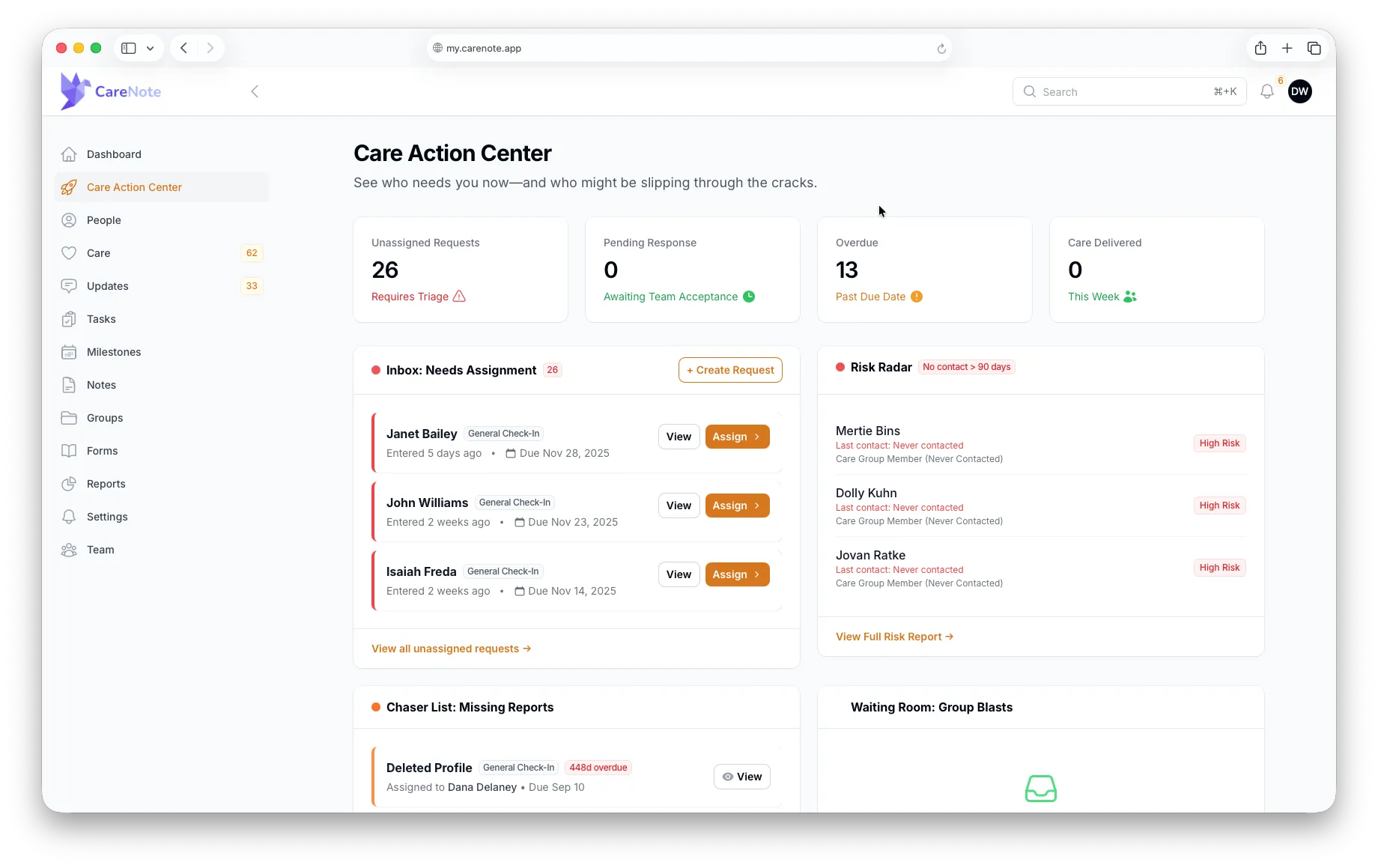 CareNote integration screenshot 1