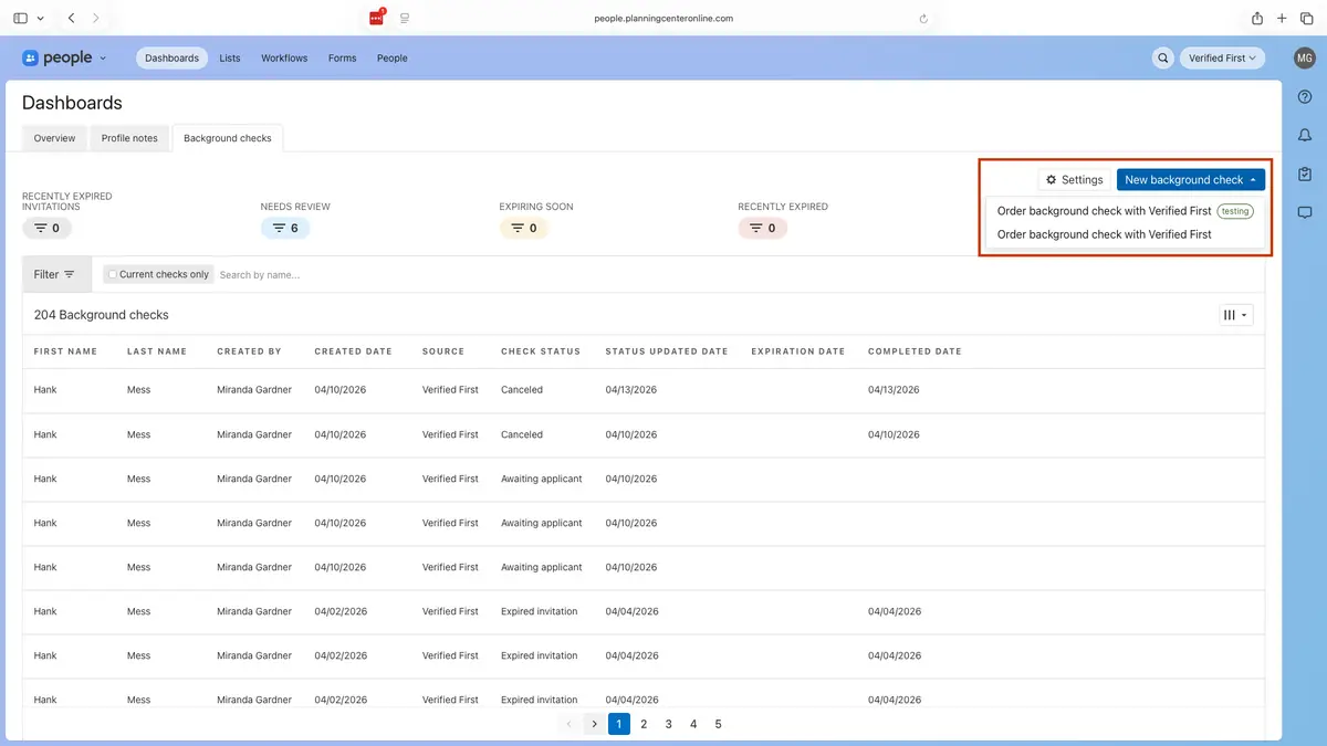 Verified First integration screenshot 1