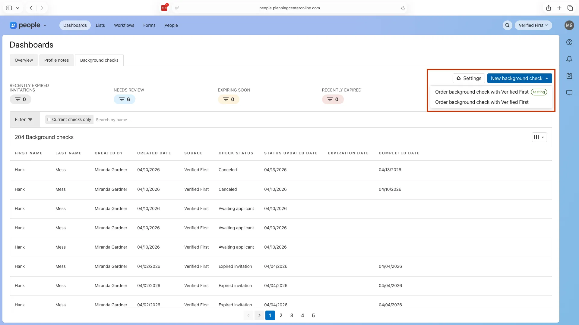 Verified First integration screenshot 1