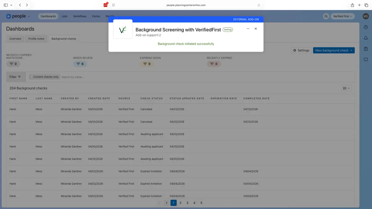 Verified First integration screenshot 4