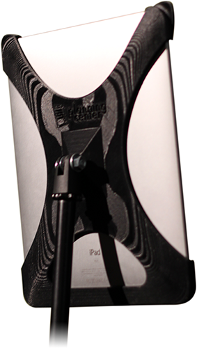 null A black iPad holder shaped like an