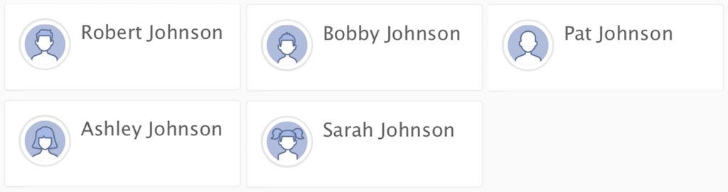 null A grid of profiles with names and avatars.