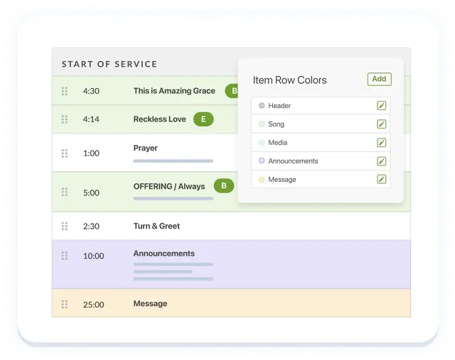 Color-code items