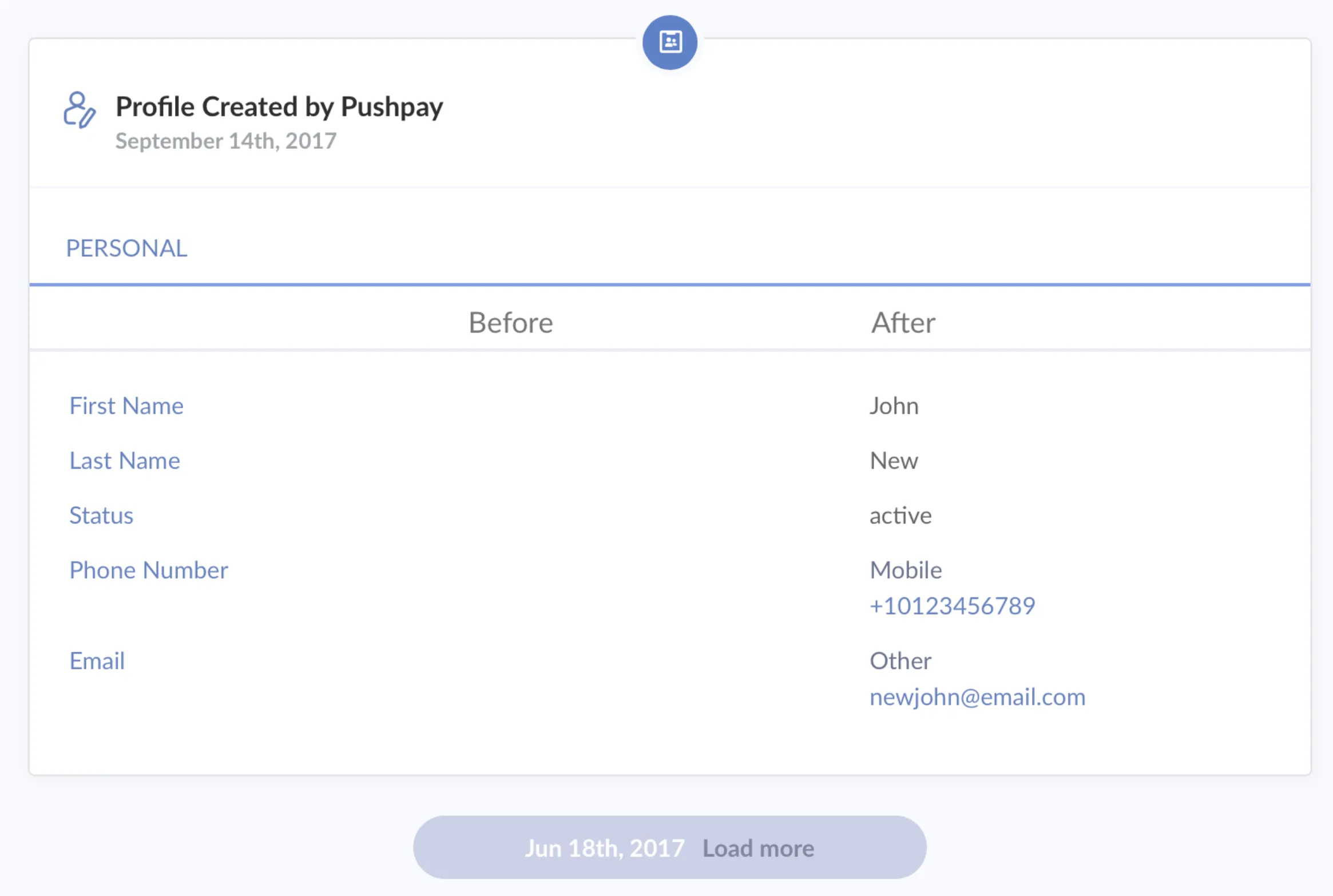 Pushpay integration screenshot 1