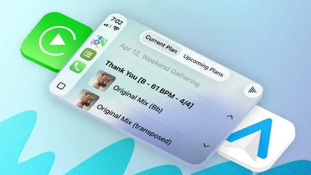 Rehearse on the go: Apple CarPlay and Android Auto are here