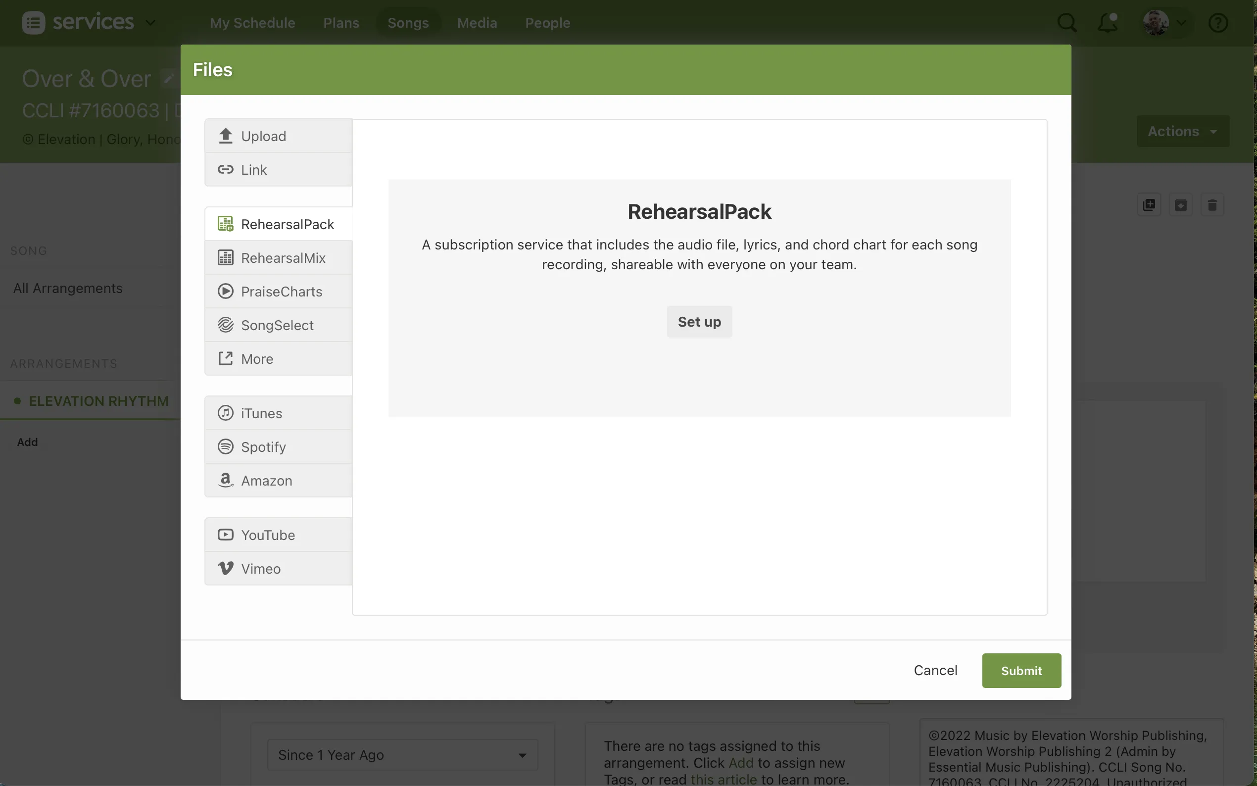 RehearsalPack integration screenshot 1