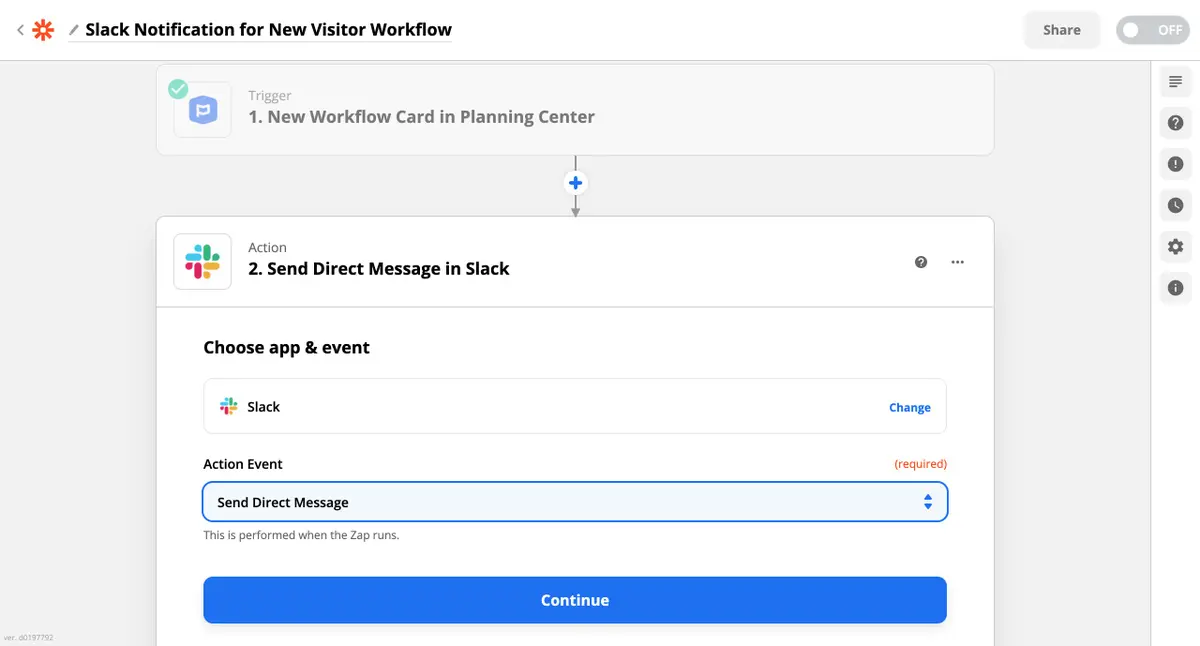 Zapier integration screenshot 1
