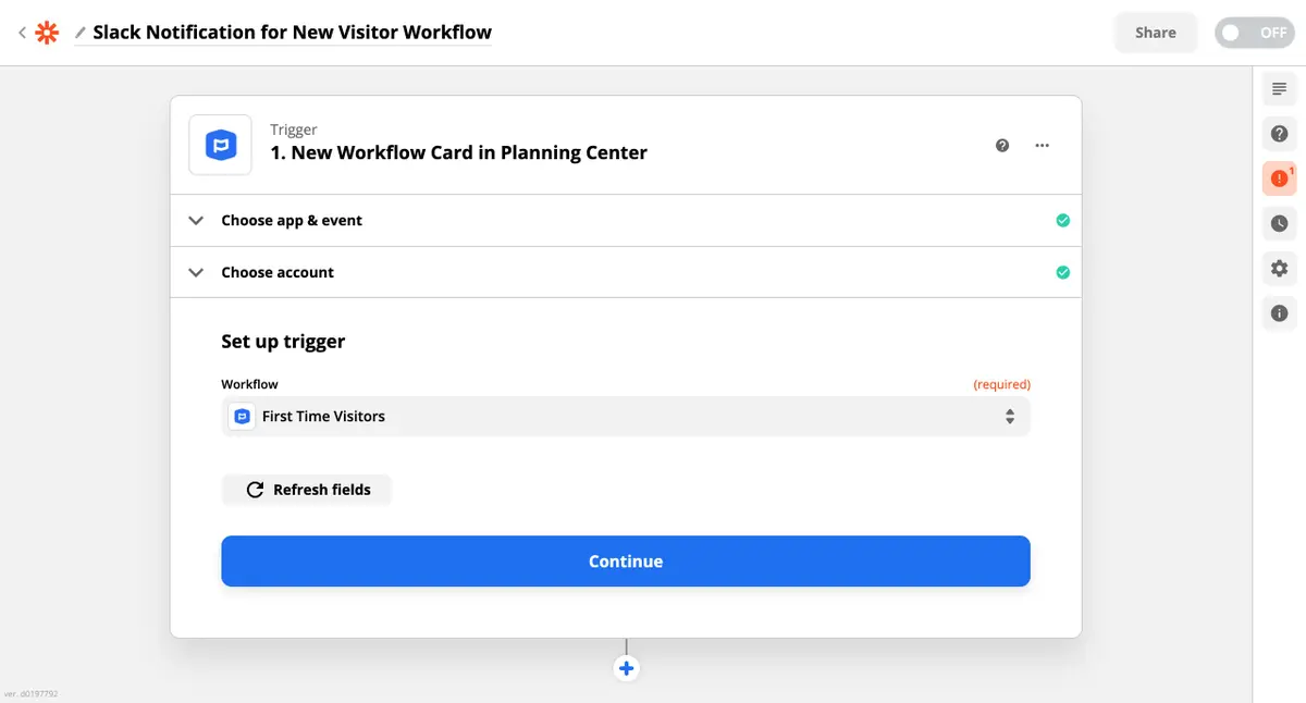 Zapier integration screenshot 2